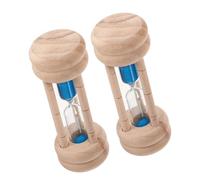 DEARMAMY Minuteur pour Brosse à Dents Garçon et Filles 2 Sablier Visuel Bleu 2 Pièces Petit Sablier Portable Cadre Bois Maison Bureau Voyages