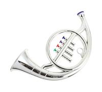 DEARMAMY Modèle de Cor Français Simulé - Cor Miniature Argenté Quatre Tons en Plastique Abs pour Performances Scéniques Et Éducation Musicale