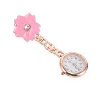 DEARMAMY Montre de Poche Médicale Fleurie, Quartz, Petite, Trotteuse | Clip Suspendu, Alliage de Zinc et Verre, Couvercle Étanche, Légère, Usage Hôpital, Étudiants