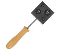 DEARMAMY Moule en Graphite Demi-sphère Poignée en Bois, 19,5 X 5,5 X 2 Cm, pour Moulage de Métaux et Marquage du Cuir, Outil Artisanal Polyvalent pour Travail du Verre et Fonte, Creuset