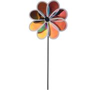 DEARMAMY Moulin à Vent Huit Feuilles 25 Cm Film Coloré Transparent Réflecteur pour Jardin Dissuasif Oiseaux Extérieur Décoration Patio Insectes et Nuisibles