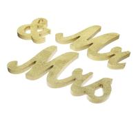 DEARMAMY Mr Mrs Panneau en Bois Doré Paillettes Décoration Centre de Table Mariage Rustique Lettres Décoratives Artisanales pour Fête Anniversaire et Saint-Valentin Ensemble Léger et