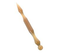 DEARMAMY Outil de Massage Corne Naturelle Double Tête Dacupression pour Visage Oreille Cou et Dos Stimulateur de Points de Pression pour Médecine Chinoise et Réflexologie