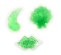 DEARMAMY Packs De 3 Pièces Sacs de glace Gel cache-oeil bandeau sous les yeux compresse froide œil patch de glace sur les yeux PVC Vert