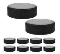 DEARMAMY Palets de Hockey D'entraînement Solides Noirs 7,4 X 7,4 X 2,4 Cm 15 Pièces Équipement de Hockey sur Glace Intérieur et Entraînement