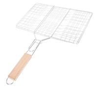 DEARMAMY Panier à Griller Barbecue Grosse Taille 45x31x19 Cm, Panier Grill Poisson et Hamburger, Grille en Fer Maille à Clips, Accessoires Camping et Cuisson en Plein Air Couleur Aléatoire