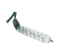 DEARMAMY Panier à Poissons Pliable en Nylon avec Boulon d'ancrage en Fer, Filet Multi-Couches 13 Sections 8 Trous, Résistant la Déchirure, Portable pour Pêche aux Écrevisses en Rivières