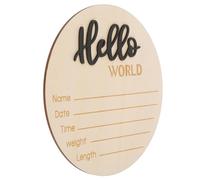 DEARMAMY Panneau de Naissance Rond en Bois Solide pour -né, Annonce du Nom du Bébé, Accessoire Délicat et Simple pour Photographie de Naissance