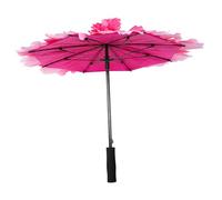 DEARMAMY Parapluie de Scène en Tissu à Fleurs Décoratif Garçon et Filles, Accessoire Danse et Photographie, Léger 60 Cm Fuchsia pour Spectacle et Festival