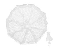 DEARMAMY Parasol Dentelle Blanche pour Mariage Parapluie Élégant pour Mariée Accessoire De Décoration Vintage pour Photos Petite Parfait pour Célébrations Et Tea Parties