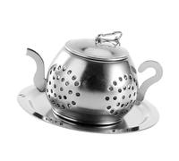 DEARMAMY Passoire à Thé en Acier Inoxydable Résistante à Haute Température Infuseur à Thé en Vrac Suspendu Accessoire pour Théière Argenté Filtrage pour Maison et Bureau