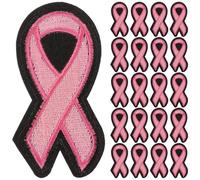 DEARMAMY Patch Brodé Ruban Sensibilisation Cancer du Sein 40 Pièces Thermocollant Autocollants Décoratifs pour Vêtements Accessoires Couture DIY Collecte de Fonds