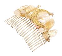 DEARMAMY Peigne à Cheveux Cristal Naturel avec Décor Lune et Étoile Accessoire de Mode Chic pour Mariages et Occasions Spéciales