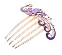DEARMAMY Peigne à cheveux strass scintillant en soie épingle à cheveux française Mariage accessoires de cheveux pour la mariée postiche de la mariée Alliage de zinc Violet,mauve
