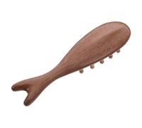 DEARMAMY Peigne De Massage En Bois De Santal En Soie Dorée Brosse Gua Sha Outil De Grattage Gua Sha Peigne En Bois Sculpté Masseurs Manuels