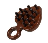 DEARMAMY Peigne En Bois De Santal En Soie Dorée Cuir Chevelu Dent Peigne De Massage Large Naturel Démêler Un Pour Les Cheveux Bouclés à Tête En Bois Brown