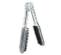 DEARMAMY Peigne Lissant Double Face Transparent à Paillettes Avec Poils De Sanglier Brosse Coiffante Pour Femmes Outil Professionnel Pour Finition Et Lissage Des Cheveux Longs