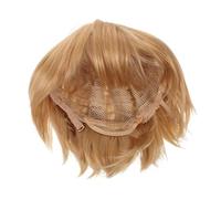 DEARMAMY Perruque Courte Homme Synthétique Dorée Résistante Chaleur Coiffure Volumineuse et Naturelle pour Cosplay Fête Halloween et Déguisement