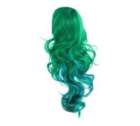 DEARMAMY Perruque Femme Longue Bouclée Coiffure Synthétique Pour Cosplay Et Fêtes Couleur Verte
