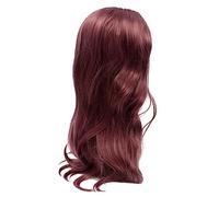 DEARMAMY Perruque Longue et Bou Violette pour Femme Perruque Teinte Coiffe Bou