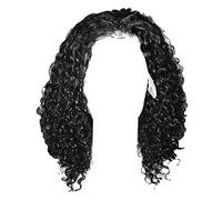 DEARMAMY Perruque Synthétique Bouclée Noire Bordure En Dentelle Résistante Chaleur Coupe Carrée Courte Ondulée Pour Femmes