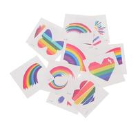 DEARMAMY Pièces Autocollant de visage arc-en-ciel de fierté pour UV temporaires tatouge temporaire drapeau arc-en-ciel lgbt gay fierté gai Colorful