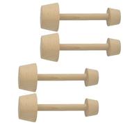 DEARMAMY Pilon à Tarte en Bois 4 Pièces Moules à Mini-Tartes et Tartelettes aux Œufs Presse à Pâtisserie Double Face Ustensile de Pâtisserie Réutilisable pour Atelier Culinaire Familial