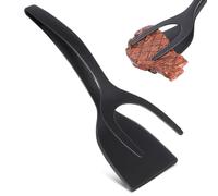 DEARMAMY Pince à Spatule 2 en 1 à Poignée Et à Rabat Spatule Double Face à Œufs Plat Pelle de Cuisine Antiadhésive pour Pain Poisson Crêpes Toasts Omelette Fabrication 30.