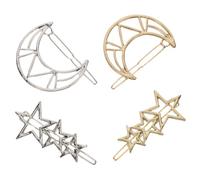 DEARMAMY Pince Cheveux Étoile à Cinq Branches Barrettes Cheveux Étoile Géométriques Creuses Lune Minimaliste pour Femmes Mariages Fêtes Quotidien