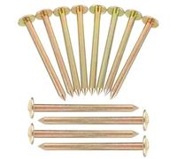 DEARMAMY Piquets de Délimitation 12 Pcs en Acier Galvanisé 10 Cm, Clous de Repère Topographique pour Marquage Terrain Extérieur, Jardin, Camping et Arpentage Précis