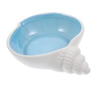 DEARMAMY Plat à Bijoux en Céramique Décoratif de Coquillage, Petit Modèle Méditerranéen, Plateau pour Bagues et Petits Objets, Couleur Beige, Accessoire Déco Maison Plage, Rangement