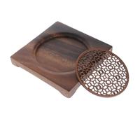 DEARMAMY Plateau de Service à Thé Carré en Bois de Noyer D'amérique du Sud, Sous-verre Pratique et Résistant la Chaleur, Set de Table Décoratif pour Tasse à Thé, Couleur Couleur Aléatoire