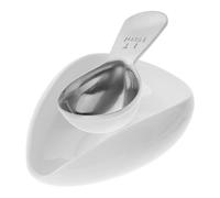 DEARMAMY Plateau Doseur à Grains de Café en Céramique Blanc 1 Pièce Cuillère Doseuse 15 Ml Support Multifonction pour Présentation Échantillons et Rangement Accessoire Bar à Café