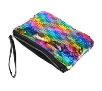 DEARMAMY Pochette Cosmétique à Paillettes Colorées Sac De Rangement Pratique Trousse à Maquillage Changeante Format Compact Et Élégant pour Usage