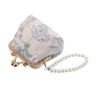 DEARMAMY Pochette de Mariée Brocart Floral Petite Pochette à Monnaie avec Fermoir pour Bouquets de Demoiselle Honneur Les Dîners Rangement de Bijoux