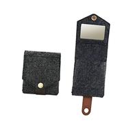 DEARMAMY Pochette De Rangement pour Trousse De Maquillage Feutre Mini Boîte à Boutons-Pression Carrée avec Miroir Intérieur