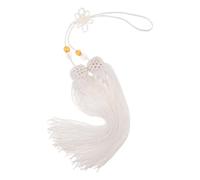 DEARMAMY Pompon D'épée Chinois Blanc en Tissu Léger pour Arts Martiaux, Accessoire Élégant Traditionnel pour Entraînement et Pratique du Taichi