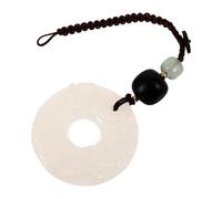 DEARMAMY Porte-clés En Jade Pi Yao Amulette Sculpté Ethnique Jade Naturel Symbole De Protection Pour Clés De Voiture Et Paquet à Main Usage Quotidien Pendentif Décoratif Double Pi Yao