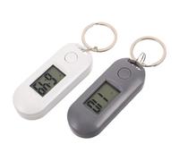 DEARMAMY Porte-clés Montre Digitale Silencieuse en Plastique Blanc, Portable et Créative, Lot de 2 Pièces pour Étudiants, pour Examens et Usage Quotidien
