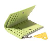 DEARMAMY Porte-Monnaie Court Cuir Tressé pour Femmes Porte-Cartes pour Enseignants Étudiants Et Professionnels Pratique Et Compact Facile à Nettoyer Matcha