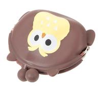 DEARMAMY Porte-Monnaie en Silicone pour Femme avec Porte-Monnaie en Forme De Hibou Jolie Pochette pour Filles Marron