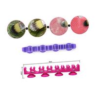 DEARMAMY Porte-pinceaux De Maquillage Silicone Avec Ventouses Support De Rangement Pour Pinceaux Organisateur De Cosmétiques Pour Mur Ou Surface Plane