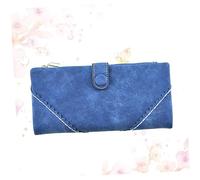 DEARMAMY Portefeuille Zippé Femme PU Premium Sac Main Pratique avec Boucle et Dentelle Pochette Multifonction Bleue pour Organiser et Cartes