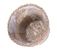 DEARMAMY Pot de Fleurs Tressé en Paille Naturelle, Jardinière en Jonc de Mer 18 Cm de Diamètre X 15 Cm de Hauteur, Panier Décoratif Rustique pour Plantes D’intérieur, Rangement