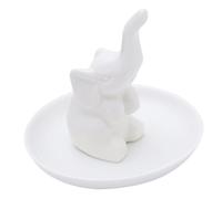 DEARMAMY Présentoir À Bijoux En Céramique En Forme Déléphant Assiette À Bibelots Rangement De Bijoux Ornements Plat