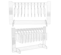 DEARMAMY Présentoir à Ongles en Acrylique Transparent 2 Pièces Support pour Faux Ongles et Nail Art Petit Format Organiseur pour Salon de Beauté Exposant Échantillons Vernis Pratique