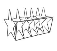 DEARMAMY Présentoir de Bureau en Métal Noir Pentagonal, Porte-Documents et Porte-CD Multifonction, Organiseur de Livres et Dossiers, Étagère de Rangement Compacte pour Maison, École