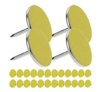 DEARMAMY Punaises Réfléchissantes Jaunes 50 Pcs, Grandes Épingles à Pouce en Nylon et Acier, Piquets Réflecteurs Étanches pour Randonnée et Marquage Extérieur, Accessoires de Camping