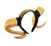 DEARMAMY Punk Cornes Démoniaques -tête Gothique Doré pour Cosplay Adulte -tête Cornes de Chèvre Résistantes pour Costume Halloween Accessoire de Fête Thématique