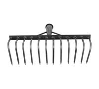 DEARMAMY Râteau à Désherber en Acier au Carbone Épais 12 Dents pour Jardinage et Agriculture, Outil Multifonction pour Ameublir la Terre, Préparation du Sol et Aération des Sols Compacts